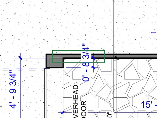 A2.1 · floor plan, boxed in green where it shows what belongs there: A2.1 has solid wall there.