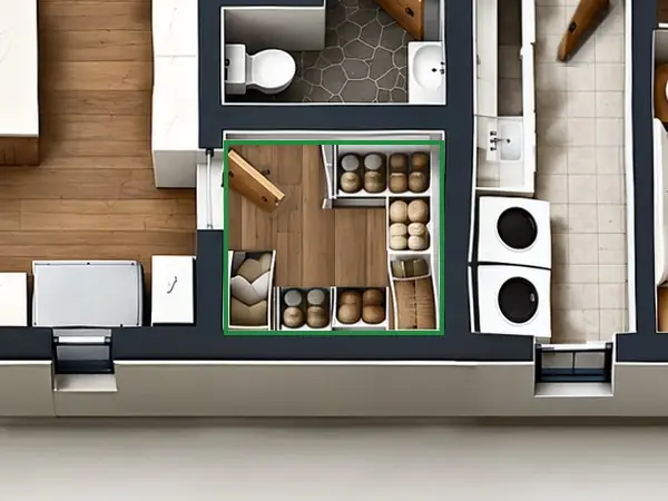 3D floor plan, the same spot fixed.