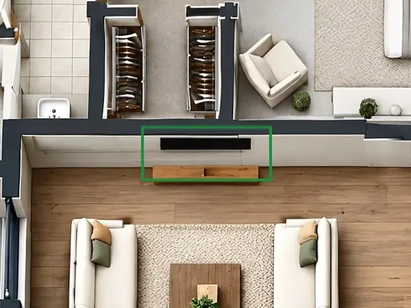 3D floor plan, the same spot fixed.
