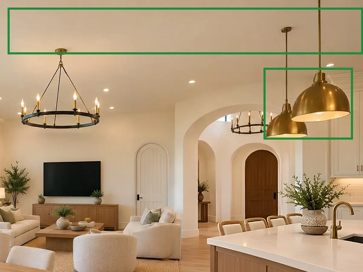 Great room toward the TV wall, the same spot fixed.