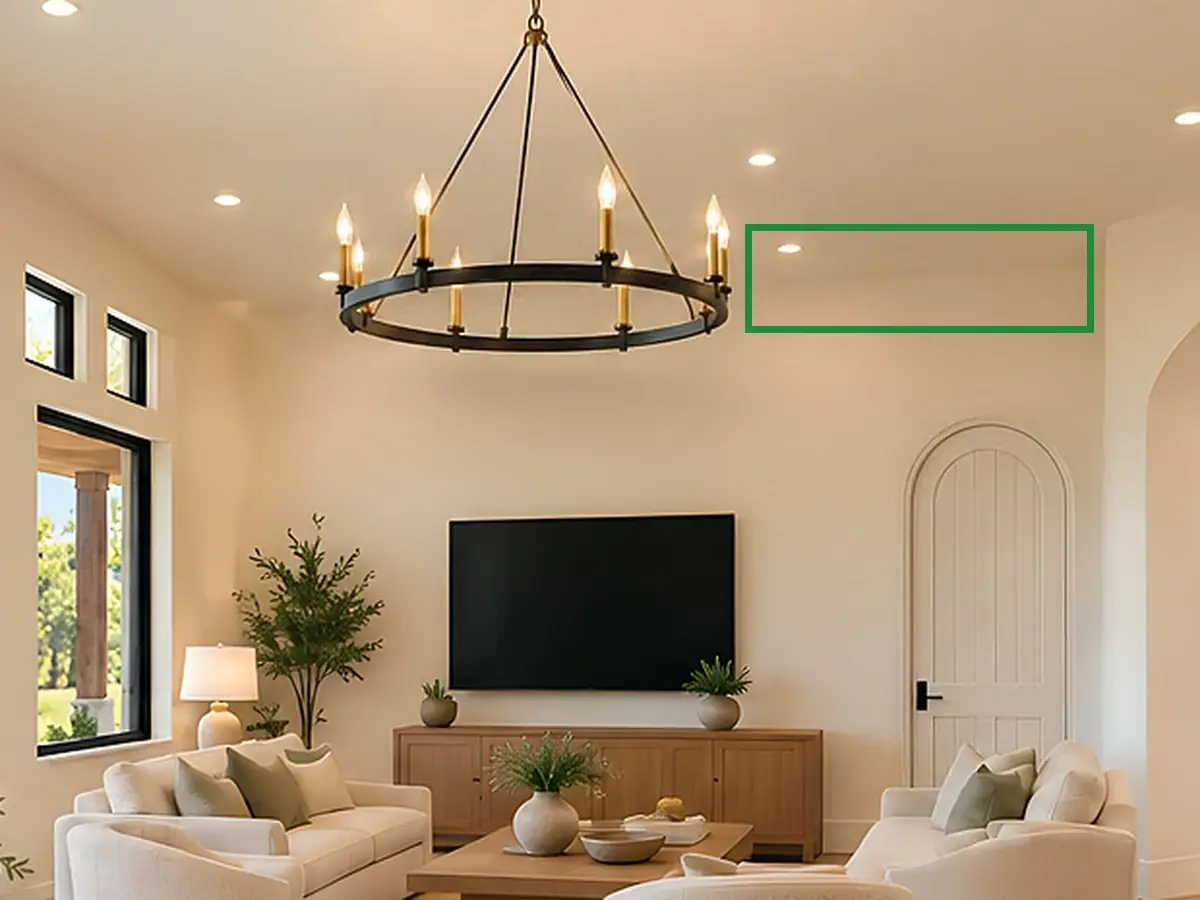 Great room toward the TV wall, the same spot fixed.