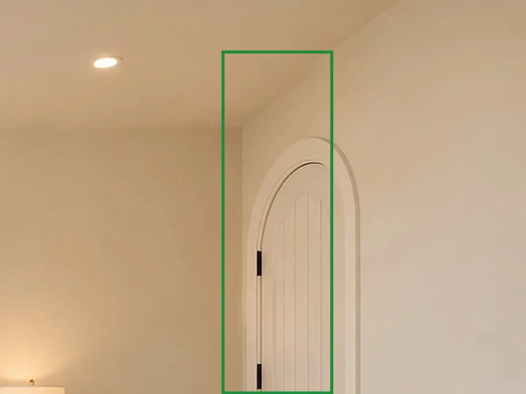 Primary bedroom, the same spot fixed.