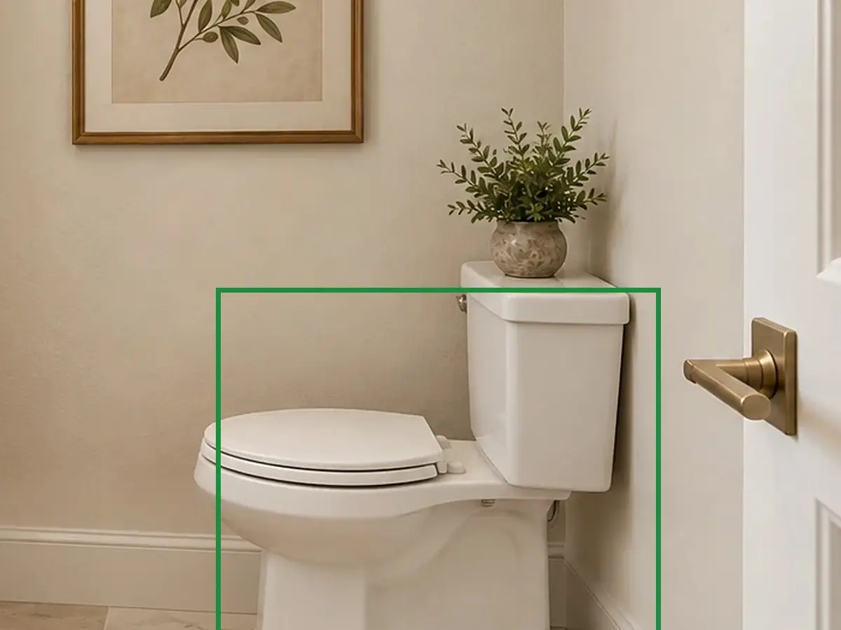 Powder room, the same spot fixed.